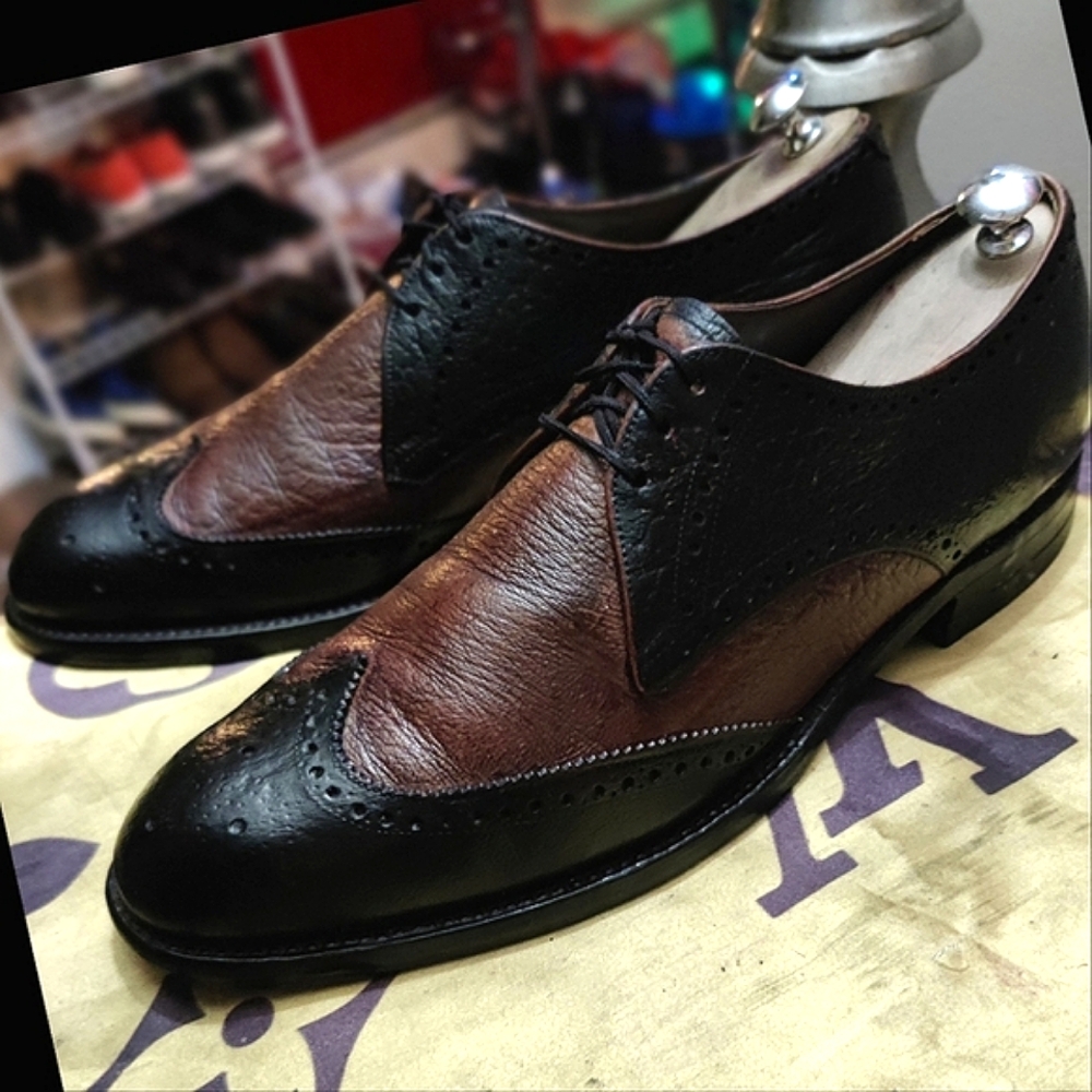 Dack's camel leather derbys